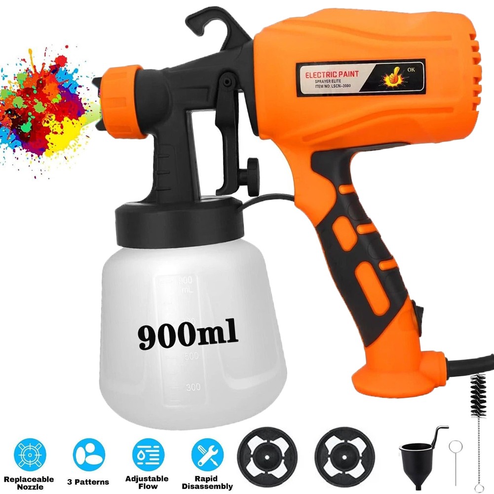 High Pressure 900ML Electric Spray Gun Airless HVLP Paint Sprayer Handheld DIY