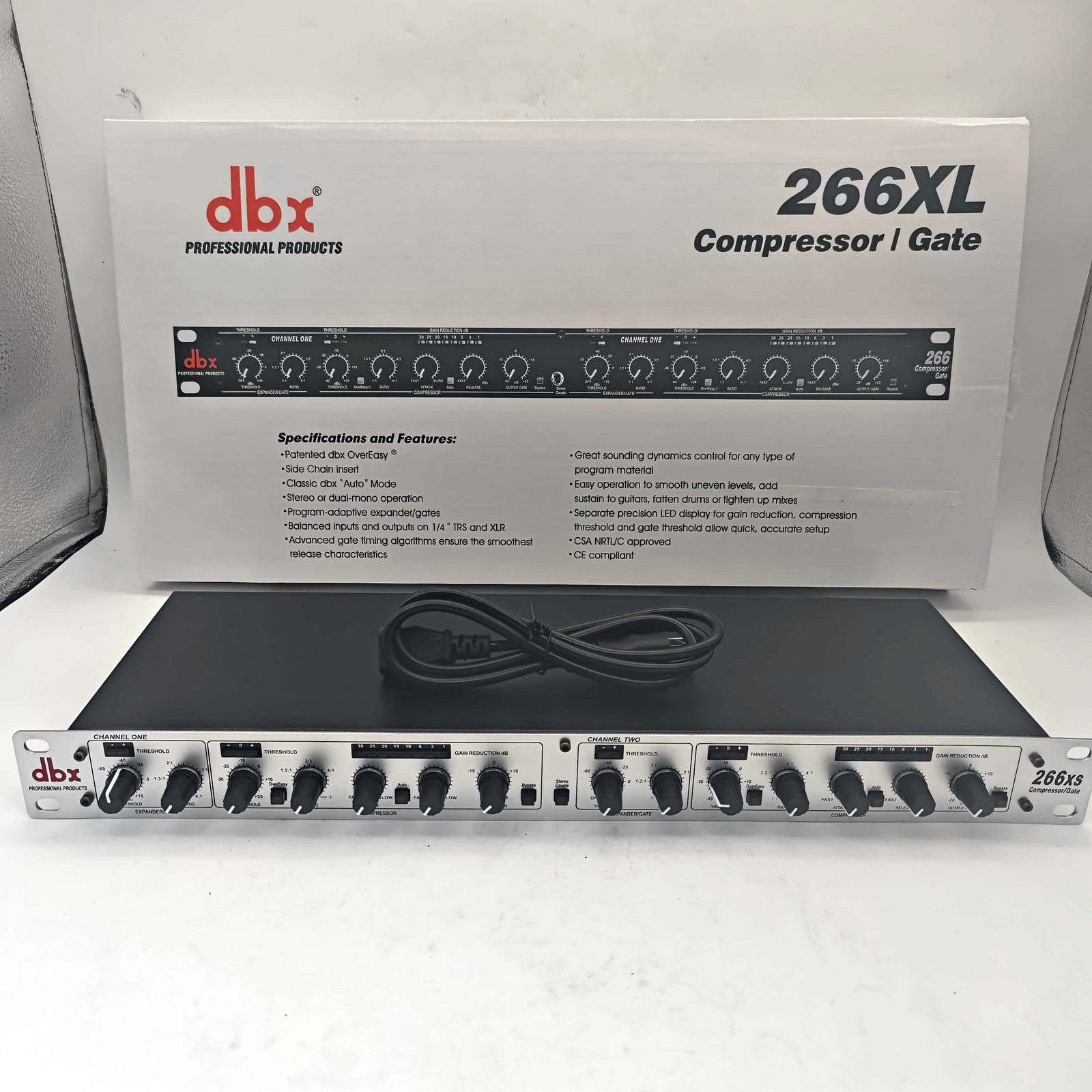 dbx 266xs Dual Channel Compressor Gate Dynamics Processor w/ Side Chain Insert