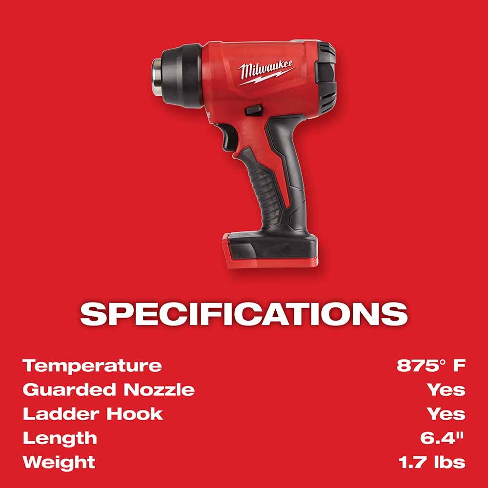Milwaukee 2688-20 M18 Lithium-Ion Crdless Compact Heat Gun (Bare Tool)
