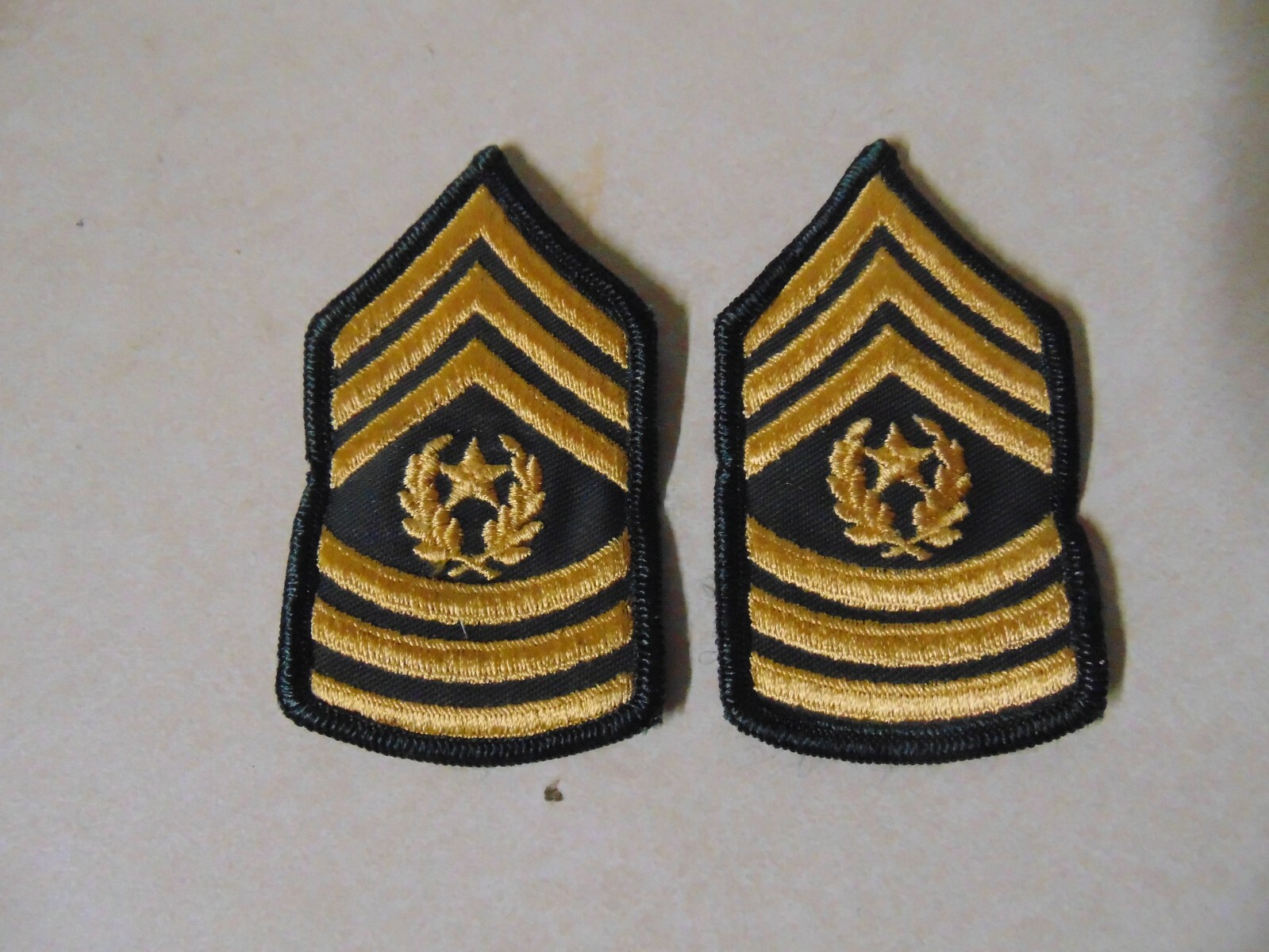MILITARY PATCH SET 2 ARMY COMMAND SERGEANT MAJOR SEW ON RANK DRESS GREENS FEMALE
