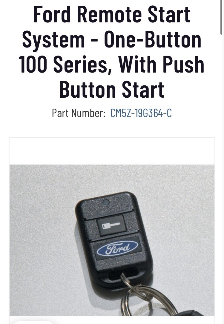 CM5Z-19G364-C Ford Remote StartSystem - One-Button100 Series FREE SHIPPING