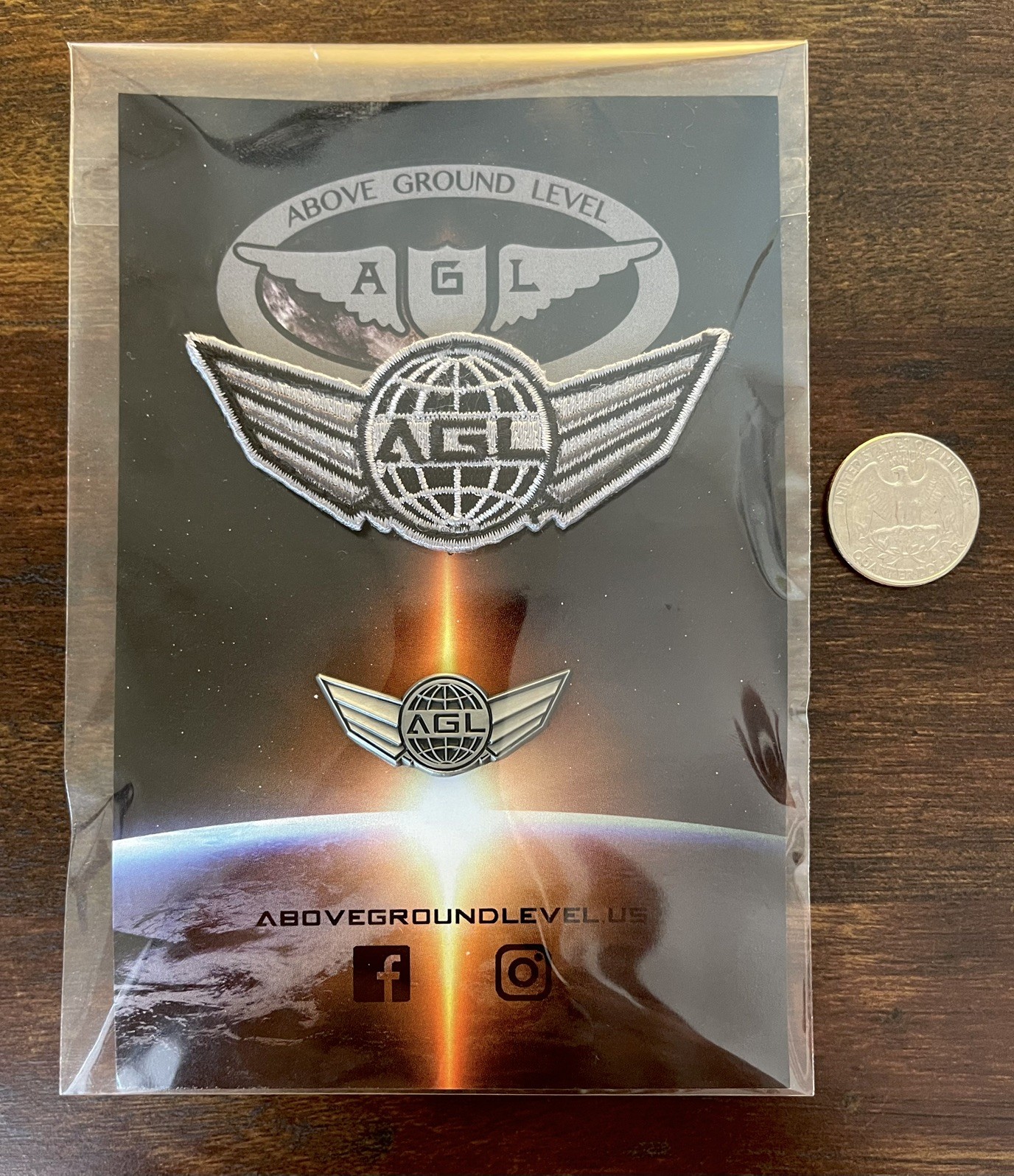Astral Wings Enamel Pin & Embroidered Patch Set, Above Ground Level Morale Patch