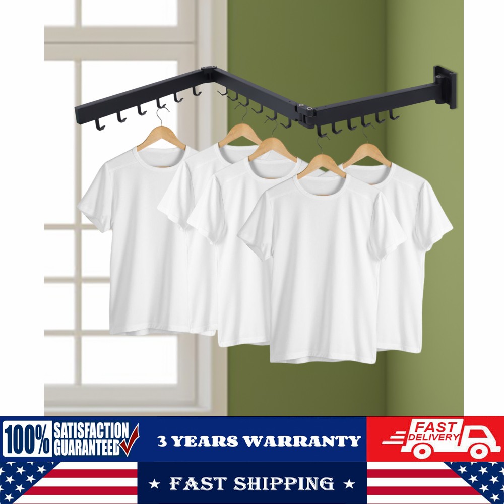 Clothes Drying Rack Folding Retractable Laundry Rack Wall Mounted Dryer Hanger