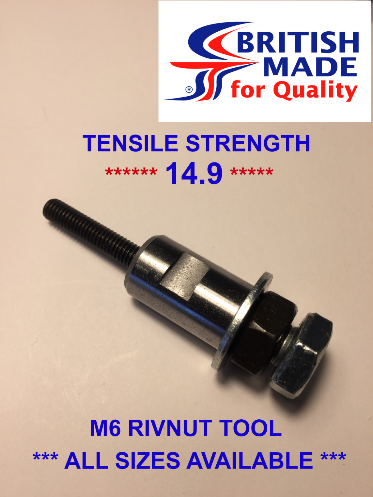 M6 - Heavy Duty High Tensile *14.9* Rivnut Rivet Nut Nutsert Tool UK UK UK