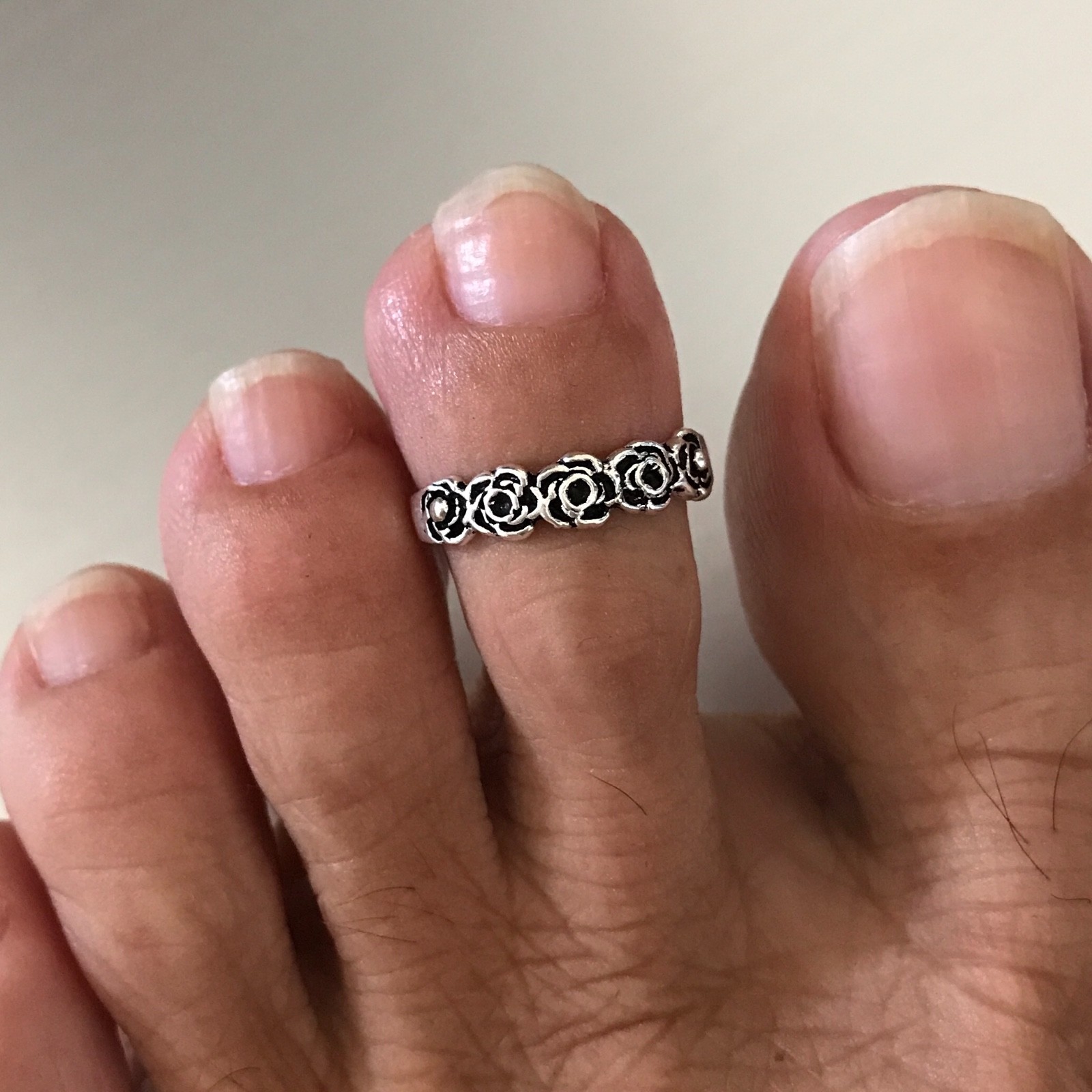 Sterling Silver Roses Toe Ring, Silver Rings, Flower Rose, Love Flowers, Band