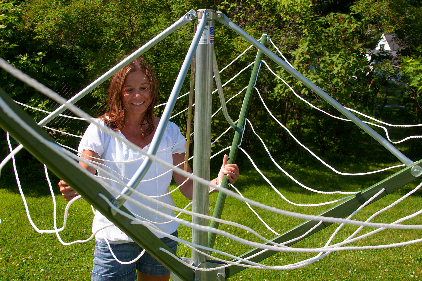OUTSIDE OPEN AIR LAUNDRY UPRIGHT DRYING POLE CLOTHESLINE CLOTHES DRYER DS9