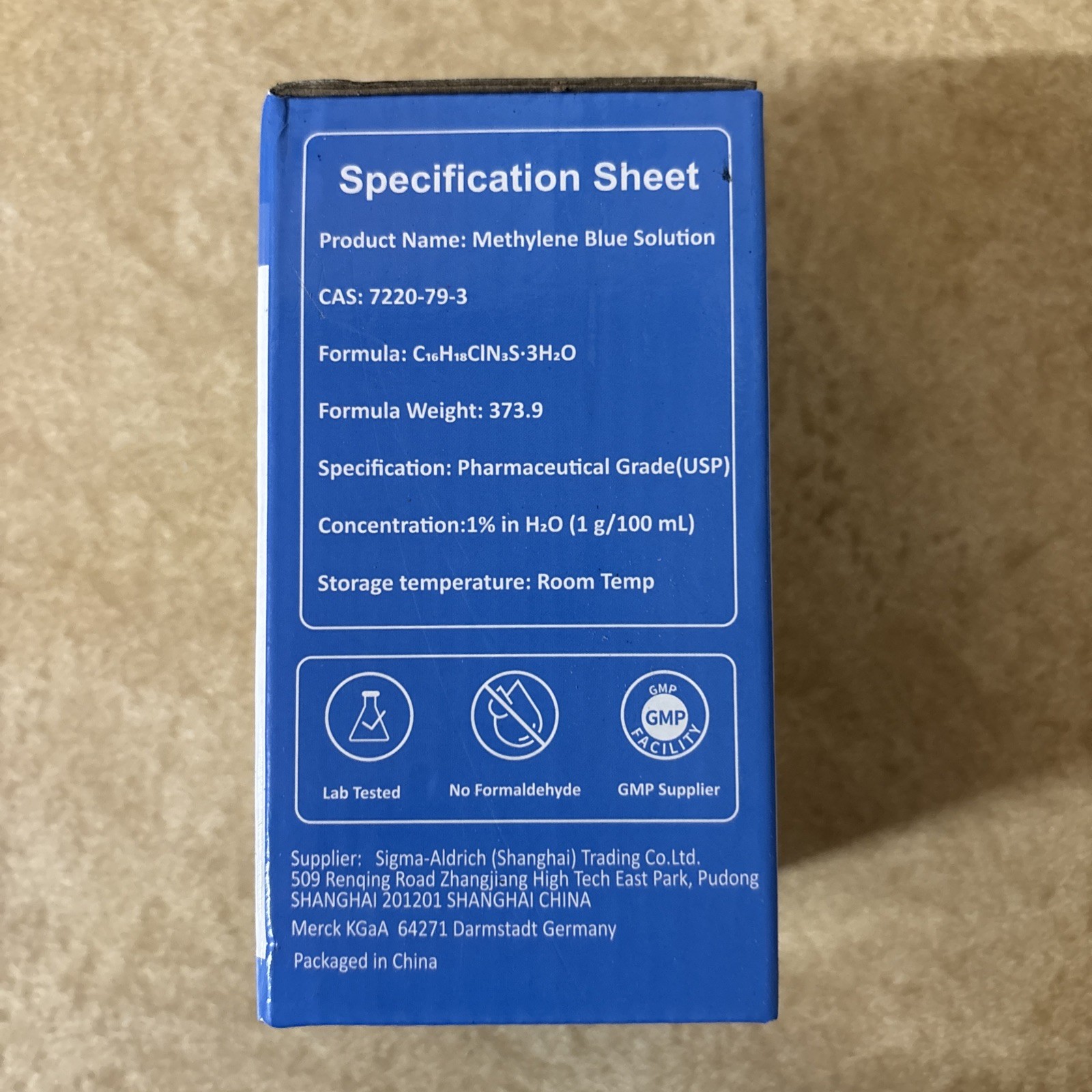 Methylene Blue 1% Solution 100mL – Lab & Aquarium Use Only-USP Grade