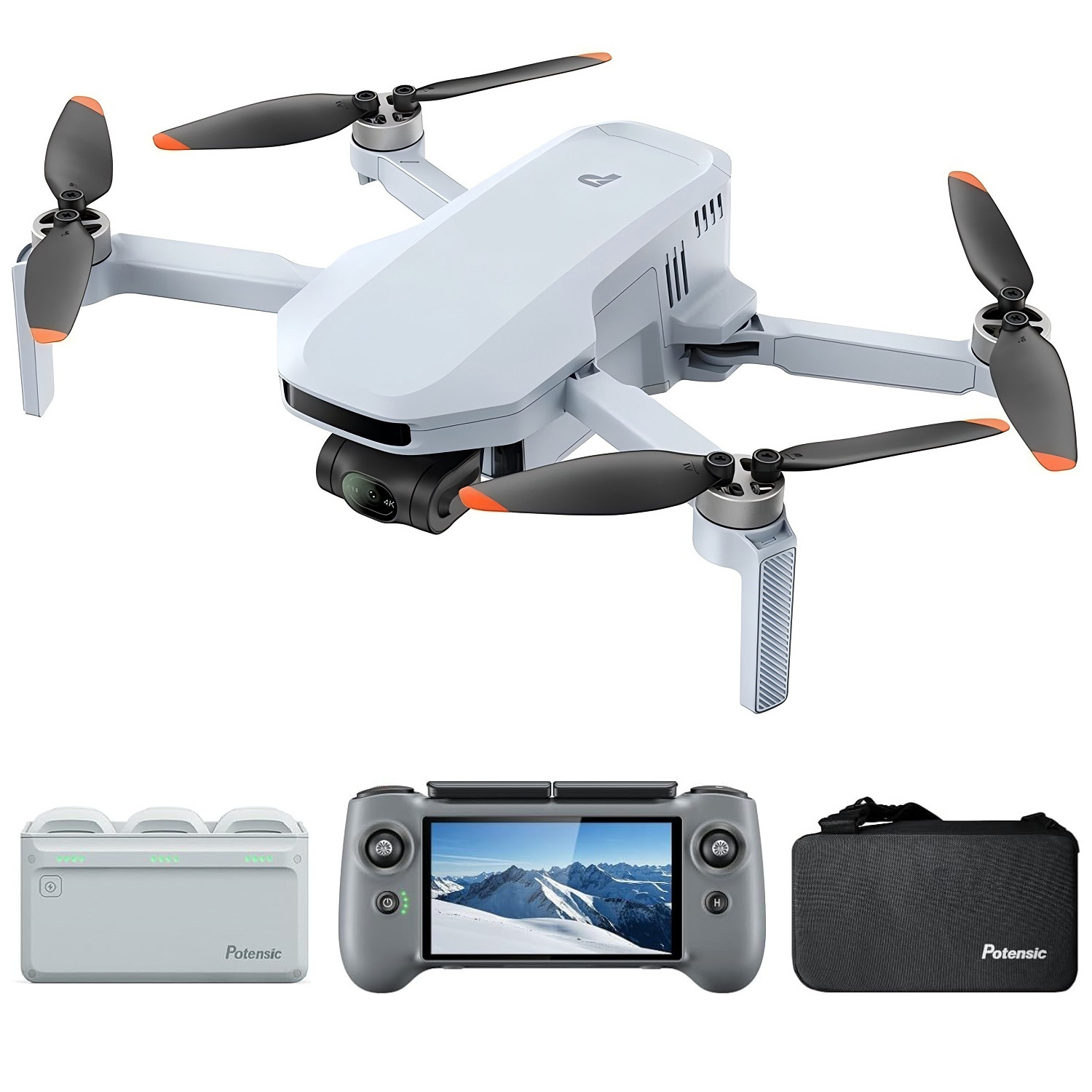 Used Potensic ATOM 2 Drone with RC PTD 1 4K Camera 3-Axis Gimbal Fly More Combo