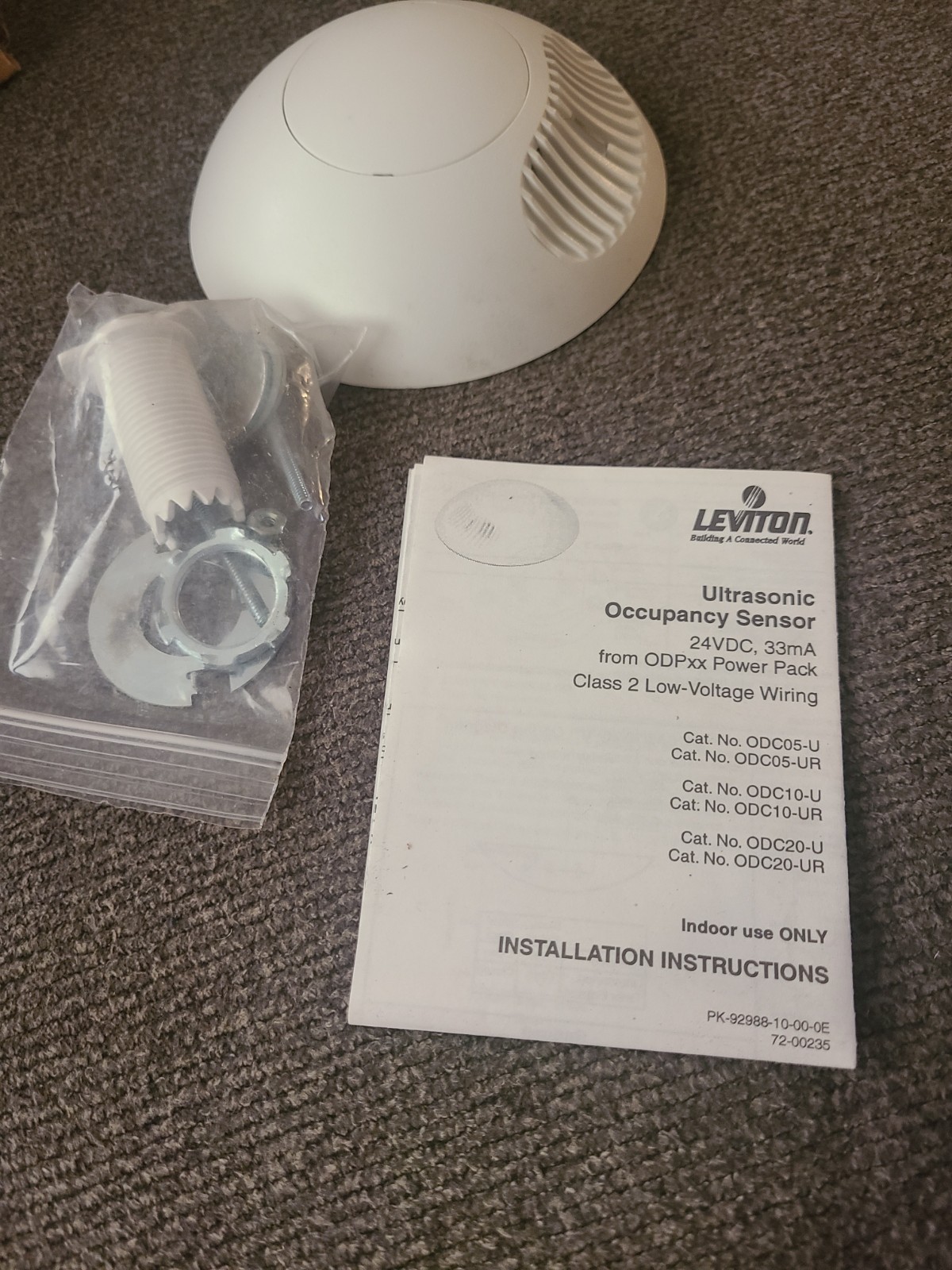 Leviton Occupancy Sensor 500 SqFt ODC05-UOW. (NEW) READ. J3
