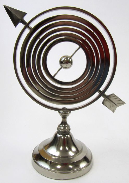 11.25" ARMILLARY SPHERE NICKLE PLATED - ASTRO GLOBE - ARMILLARY GLOBE  ARMILLARY