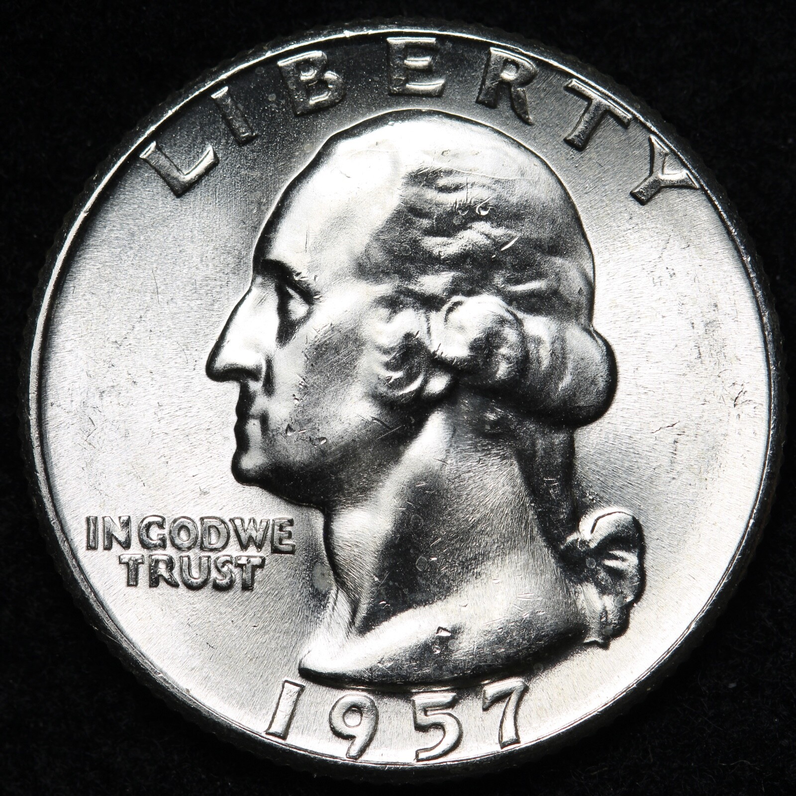 UNCIRCULATED UNC MS 1957 WASHINGTON SILVER QUARTER FREE SHIPPING