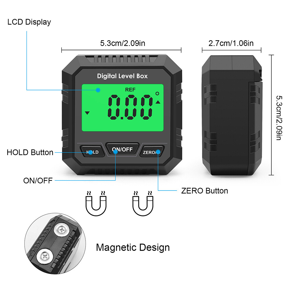 360° Digital Level Angle Gauge Digital Inclinometer Universal Bevel Protractor