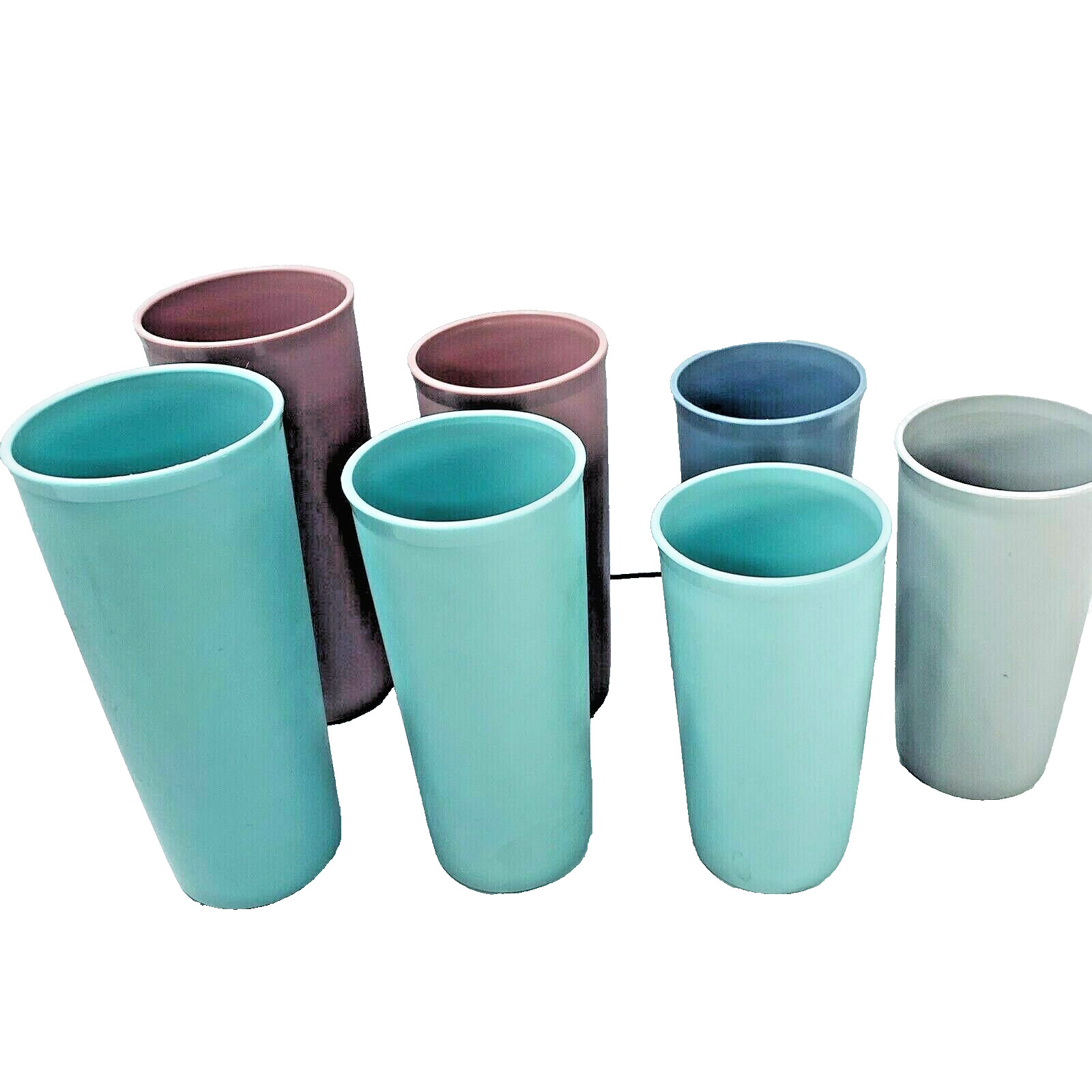 7 Tupperware 107 115 116 Tumblers Plastic 8 12 16 oz Pastel Country Lot Vintage