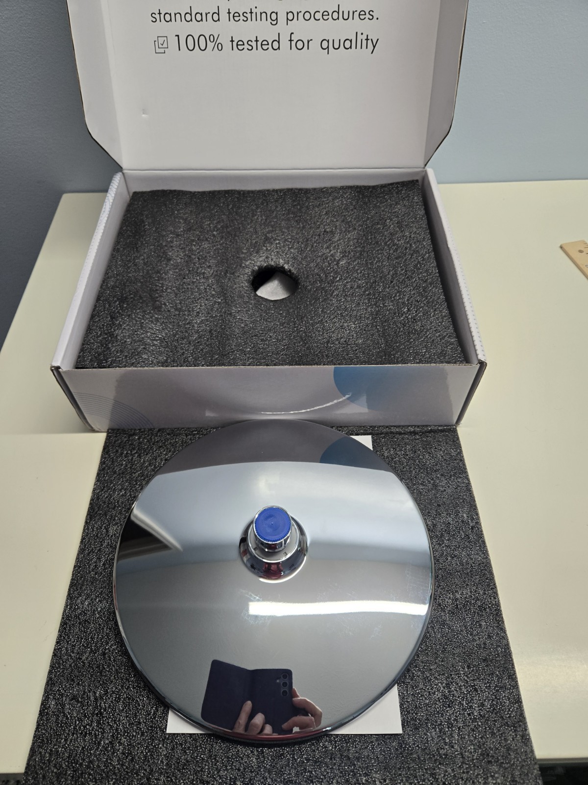 BWE Chrome Shower System 8.5" Round Rain Shower Head Open Box
