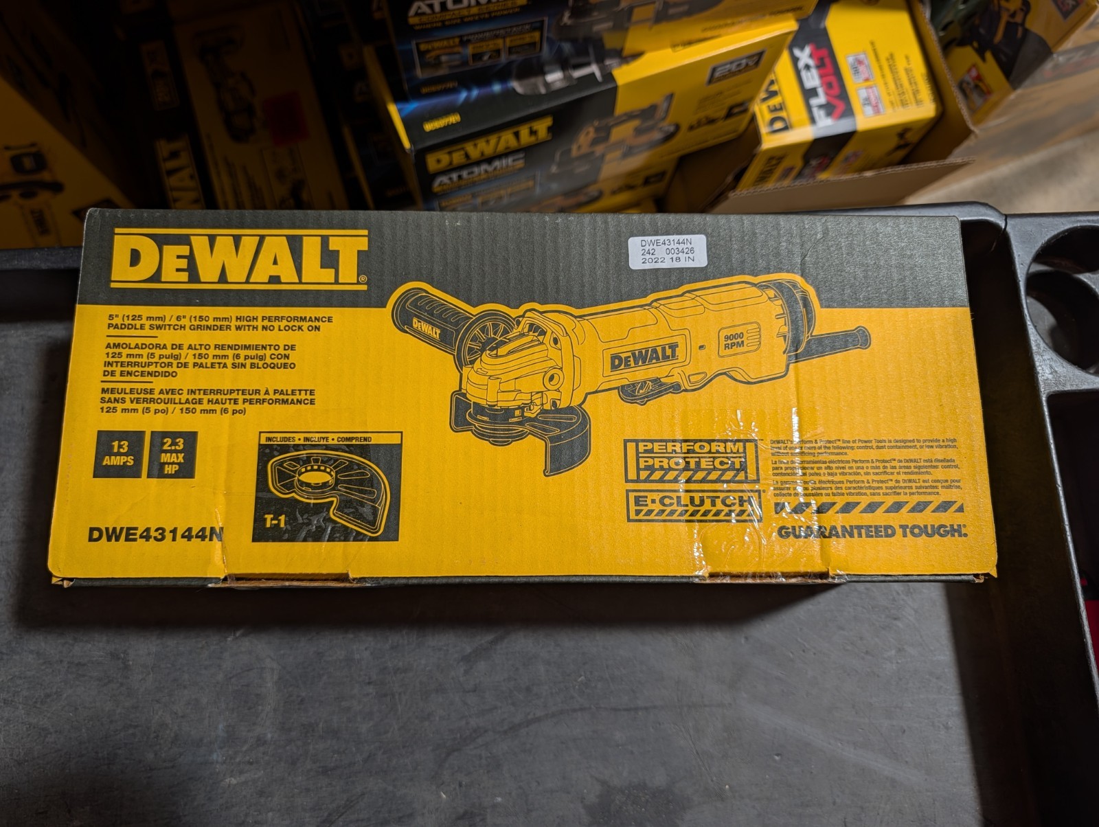 DEWALT DWE43144N Angle Grinder Tool, 6" Paddle Switch w/ No Lock-On, 13-Amp NEW