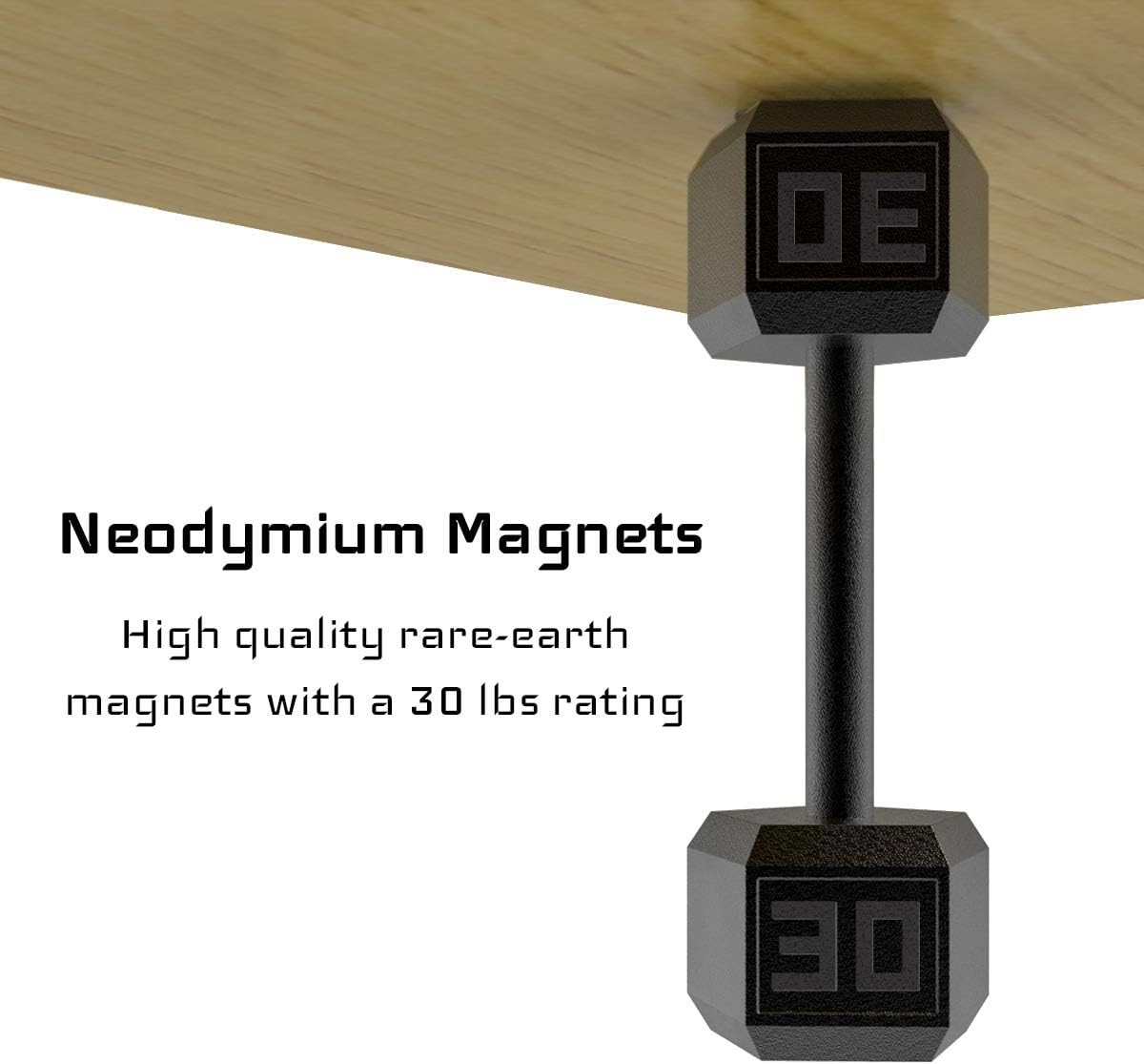 Magnetic Mount Holder 2-Pack 30LB Rubber Coated Magnet Rack for Car Truck Desk S