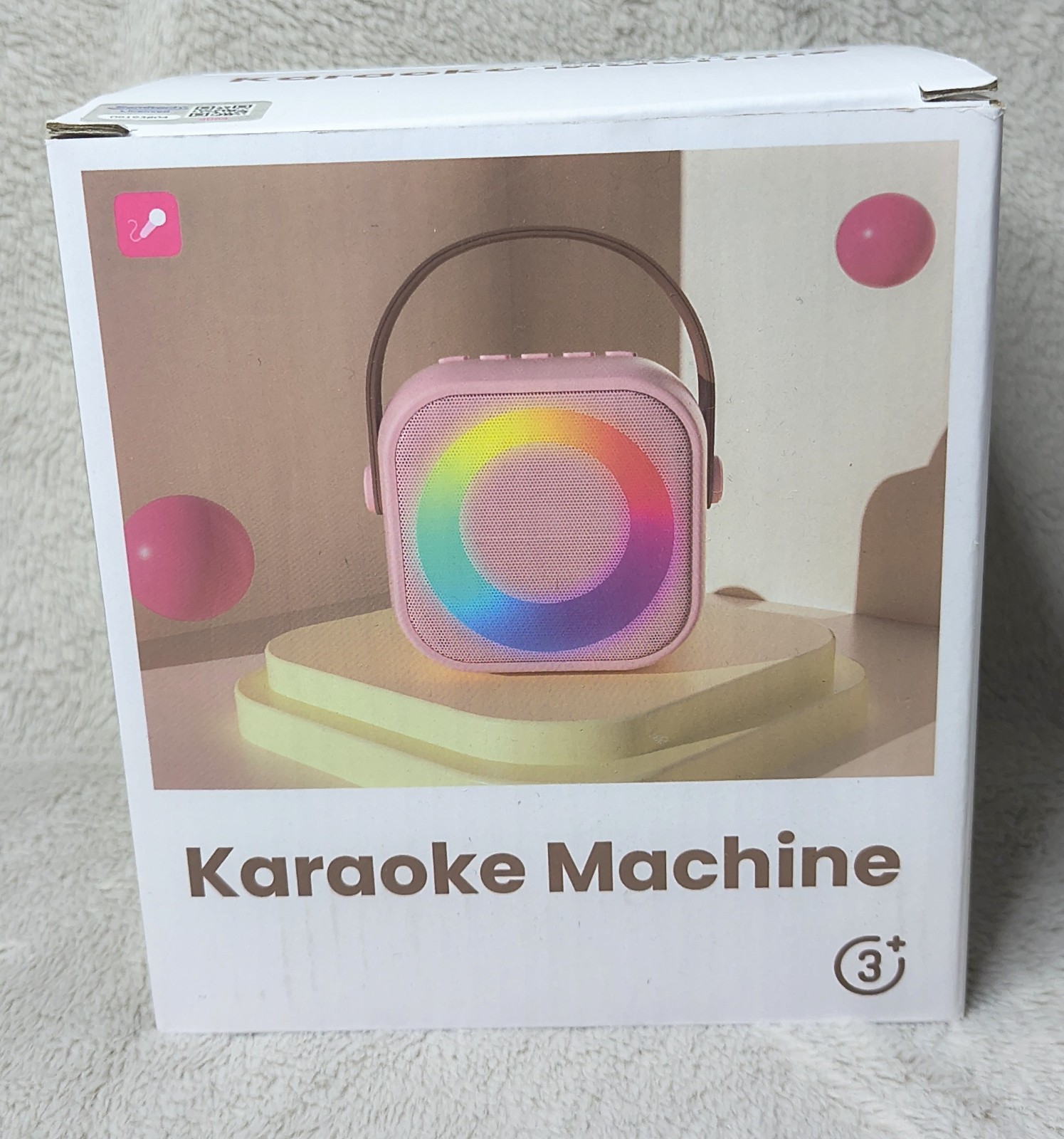 Purple Mini Beginners Bluetooth Karaoke Machine w/2 Mics And Lighting Effects