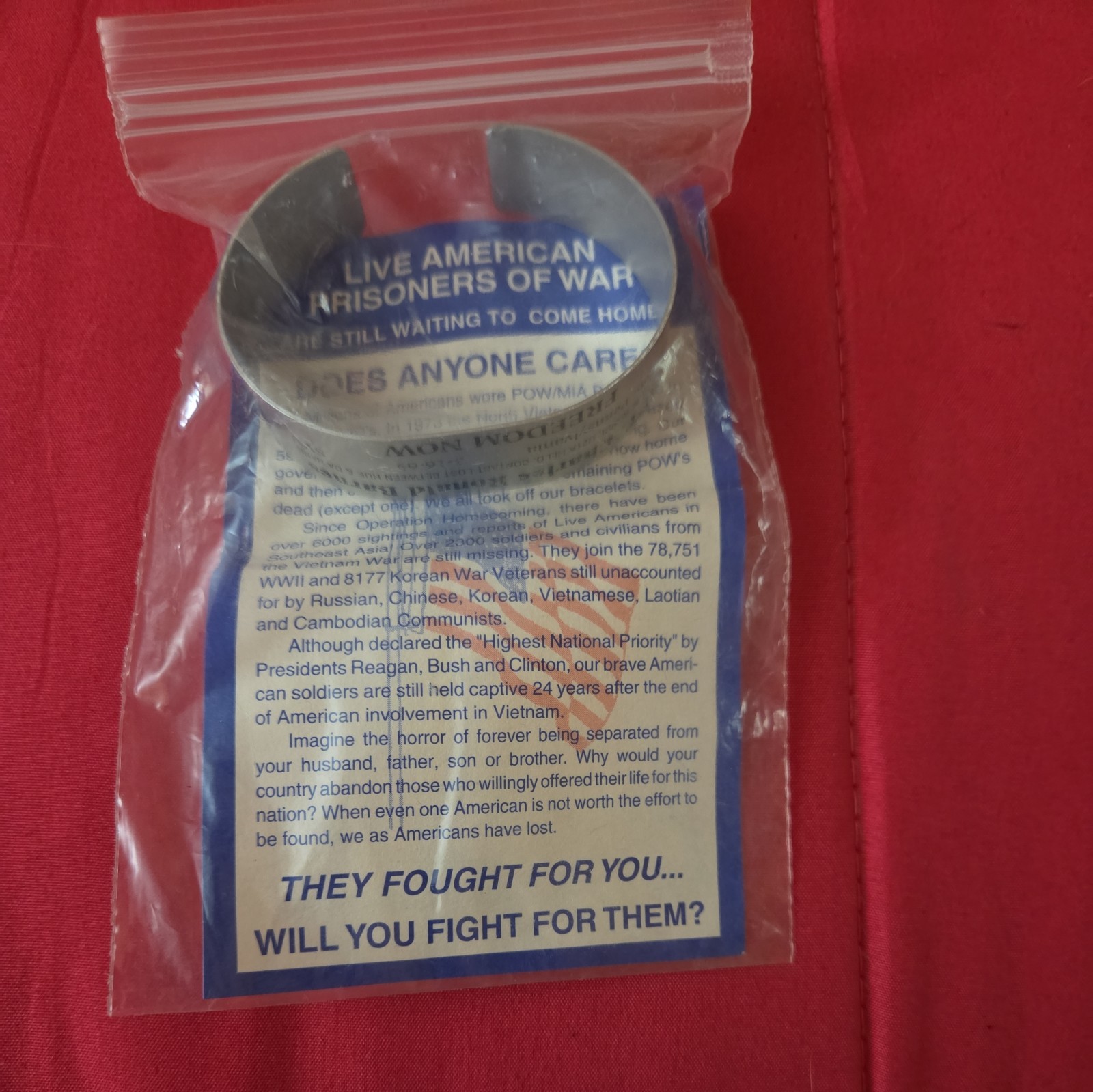Freedom Now Bracelet Does Anybody Care? Capt Barnes Military NEW IN PACKAGE