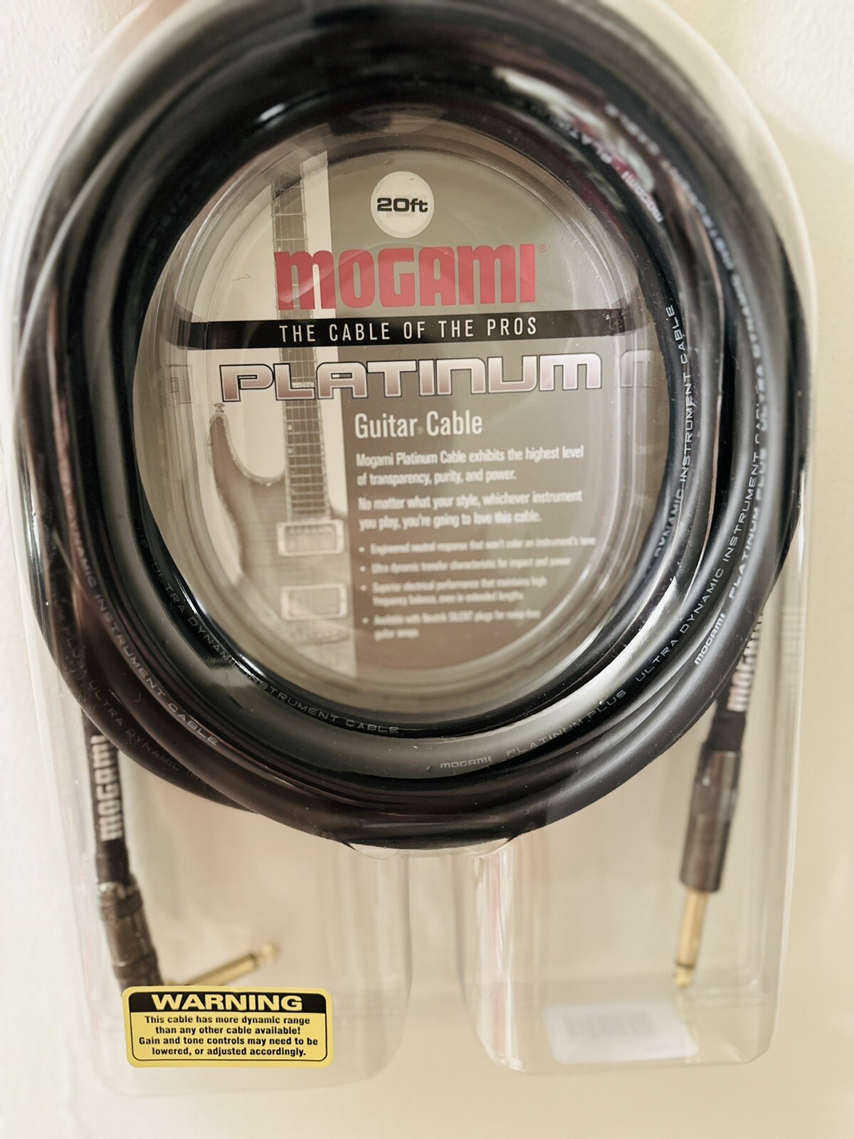 Mogami PLATINUM Guitar Cable 20ft