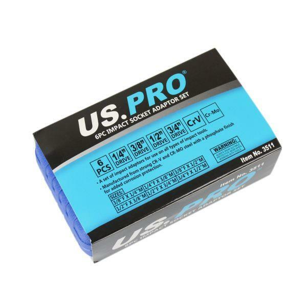 US PRO Tools 6pc Impact Socket Adaptor Set, Reducer for Sockets, Wrench 3511