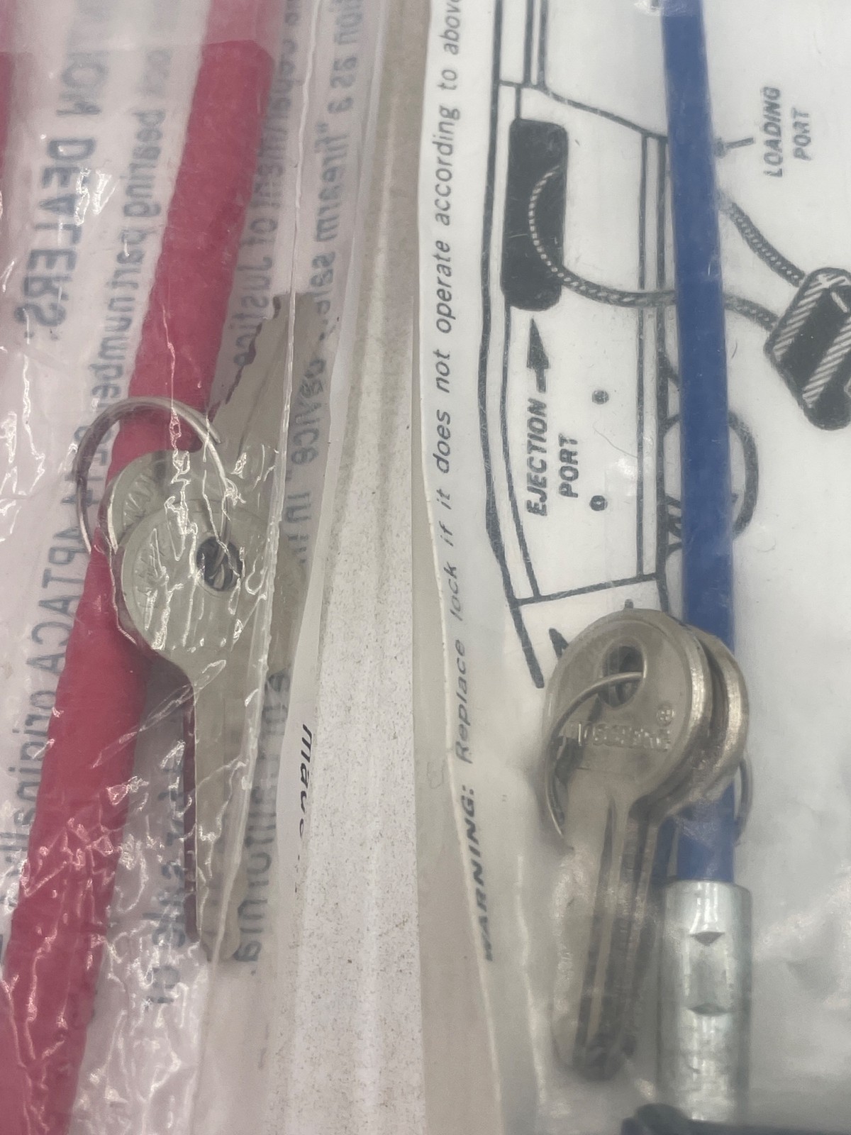 Mossberg Cable Gun Locks Set Of 2 With Keys Red & Blue Secure Firearm Safety Dev