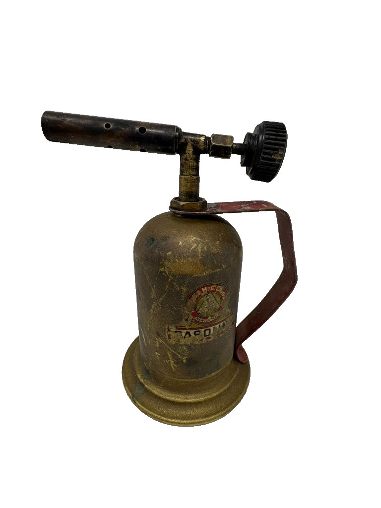 Vintage Lenk Mfg. Co. Brass Mini Gasoline Torch Blowtorch