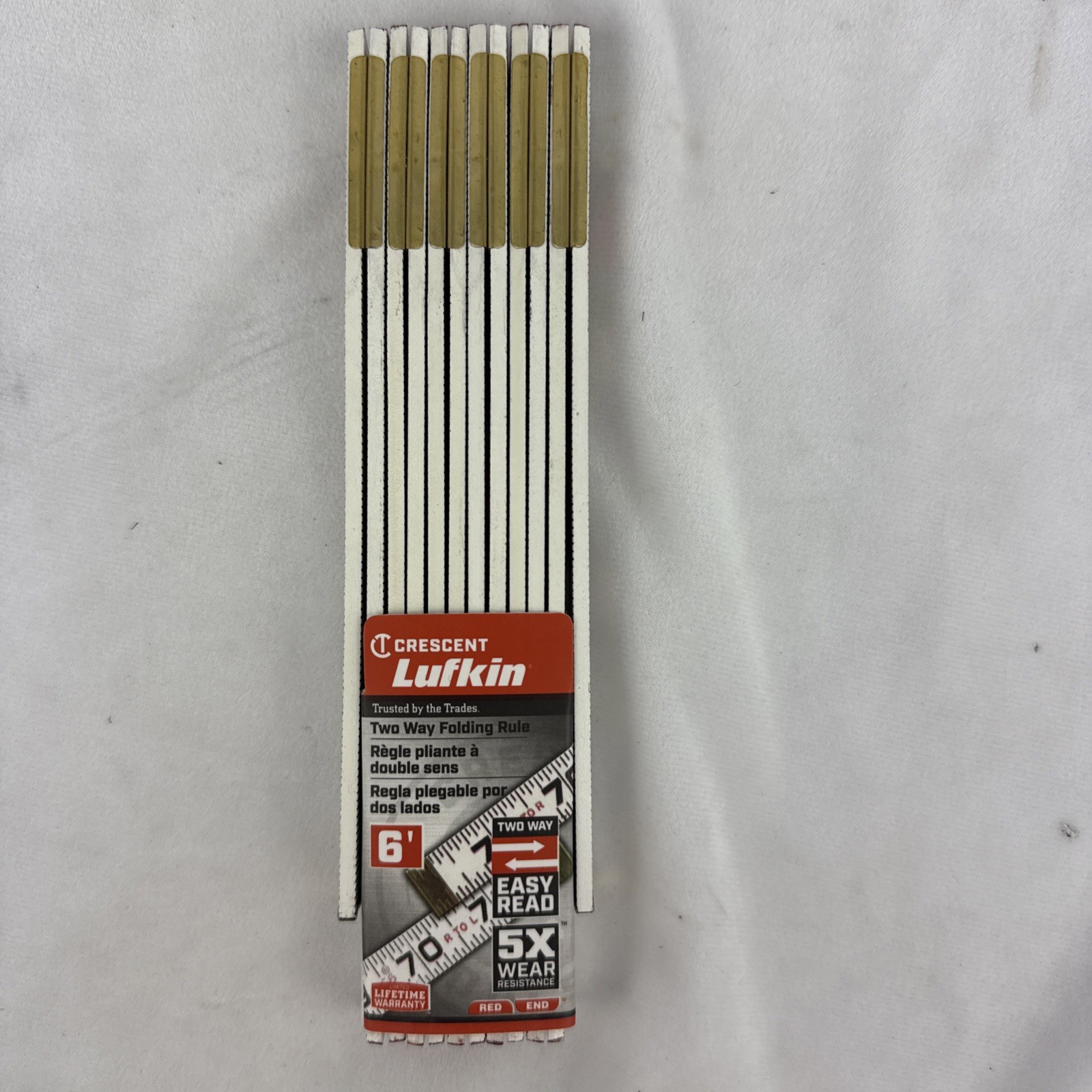 Lufkin 966N 6 Foot Wood Red End Two Way Folding Ruler