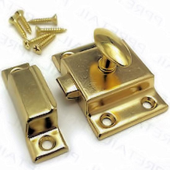 Door Catch 1-7/8" (Twist) Brass Plated With Screws