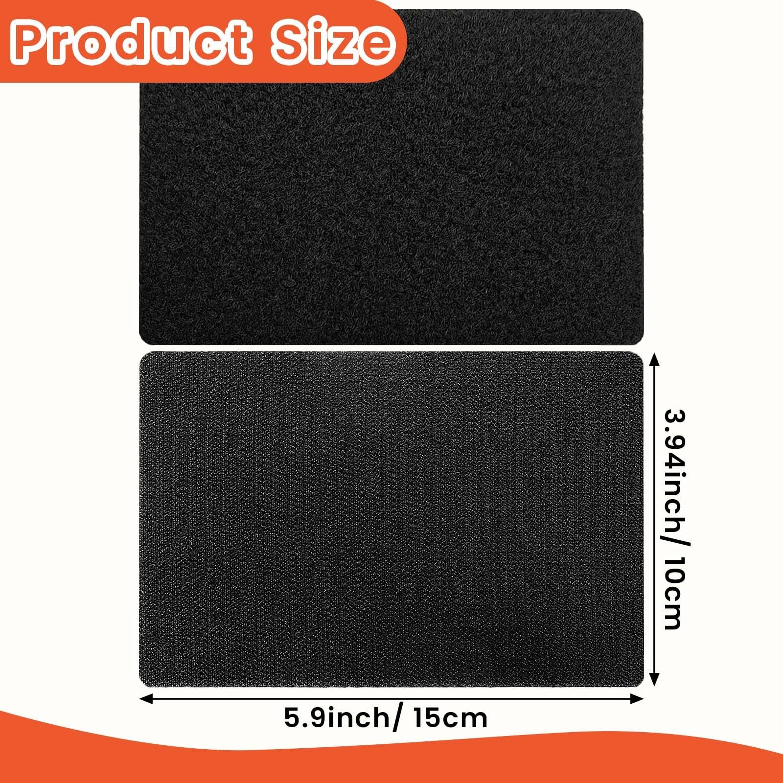 6 Pairs Hook and Loop Tape 4x6 Inch Double Sided Fastener for Patching Sewing
