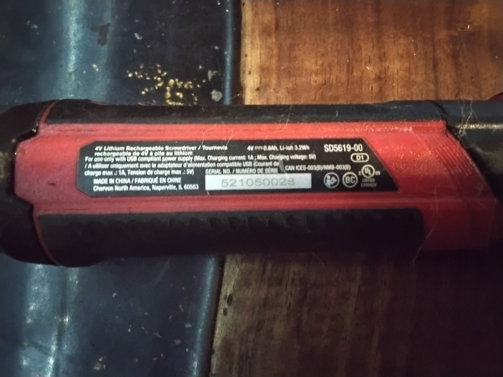 Rechargeable Electric Screwdriver Sd5619-00 Rotating Head