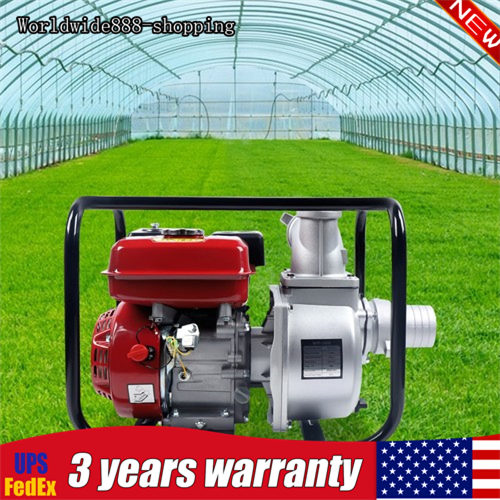 3" 7.5HP Agricultural Irrigation Water Pump Garden Farm Gas Powered Pump TOP!