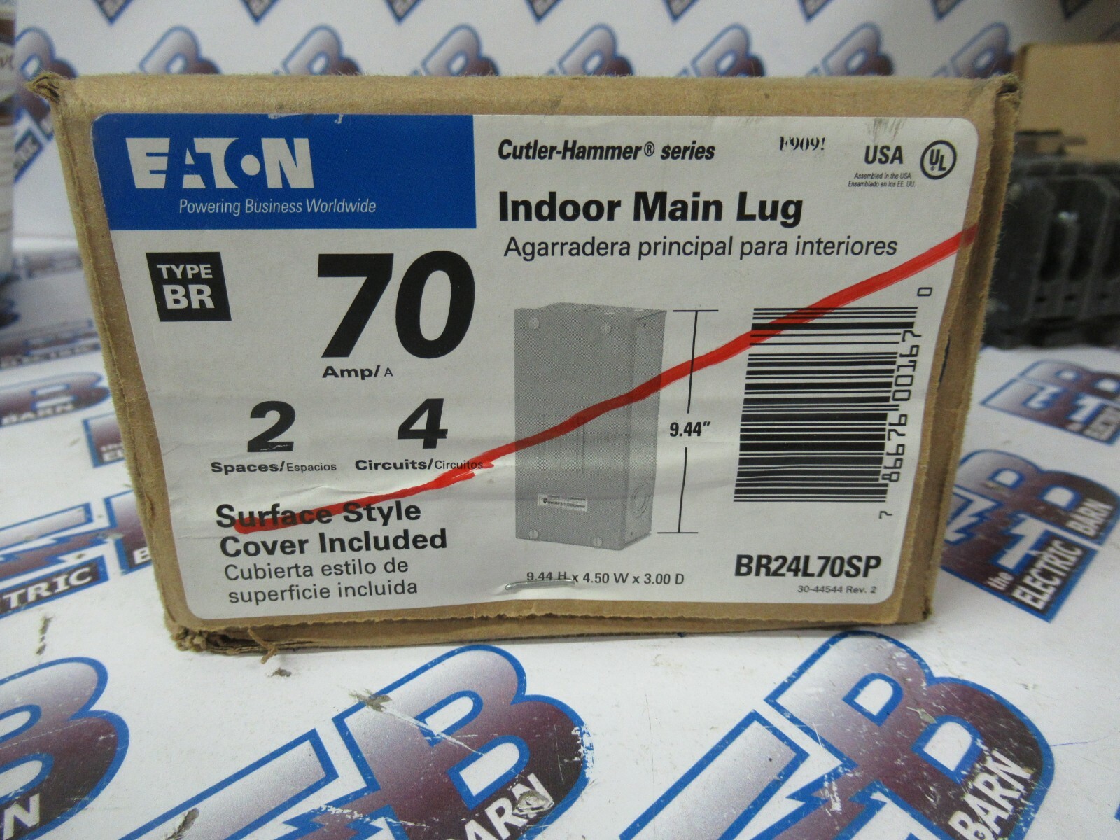 EATON CHr BR24L70SP, 70 Amp 120/240V 2/4 Circuit  Load Center, NEW-B- E1700