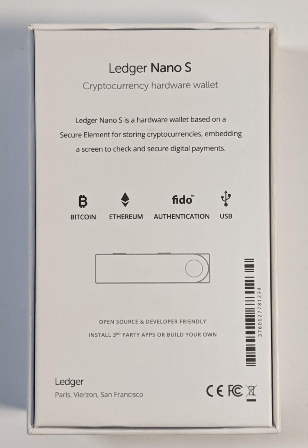 Ledger Nano S Cryptocurrency Hardware Wallet