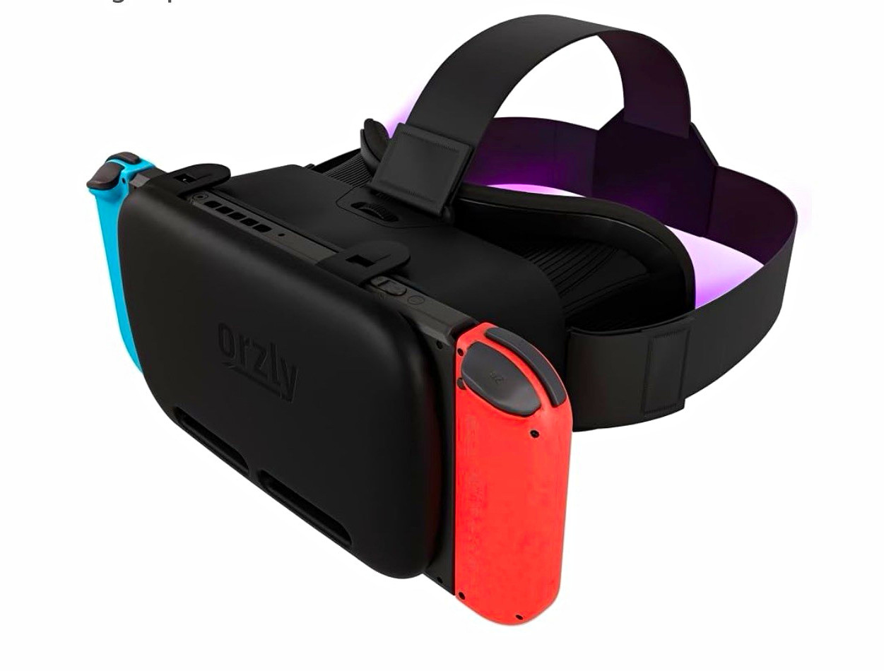 Orzly Console VR Headset for Nintendo Switch/Switch OLED Black Adjustable Straps
