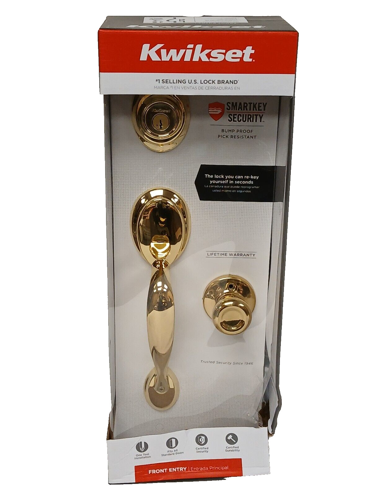 NEW Kwikset Dakota Single Cylinder Handleset w/Tylo Door Knob (96870-091)