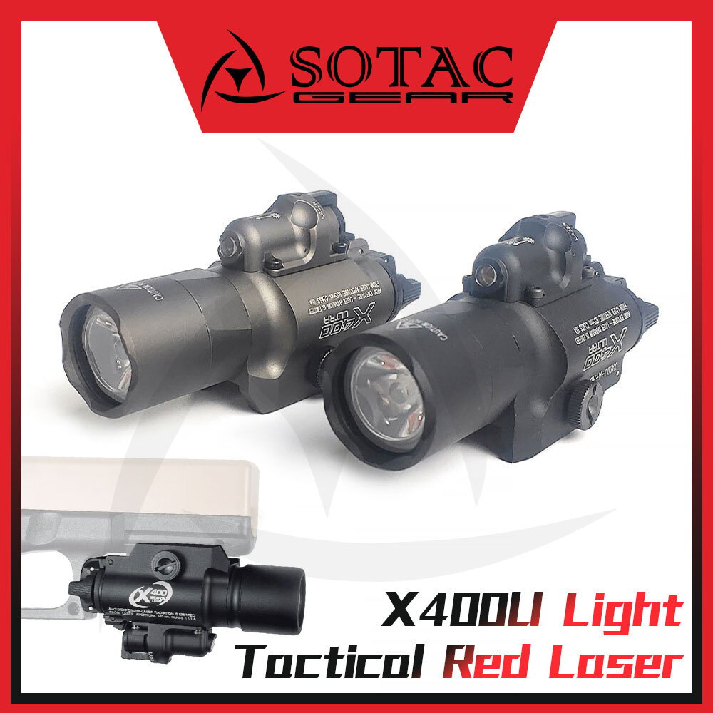 X400 Flashlight Tactical Laser Sight Weapon Light Red Laser & White Light SOTAC