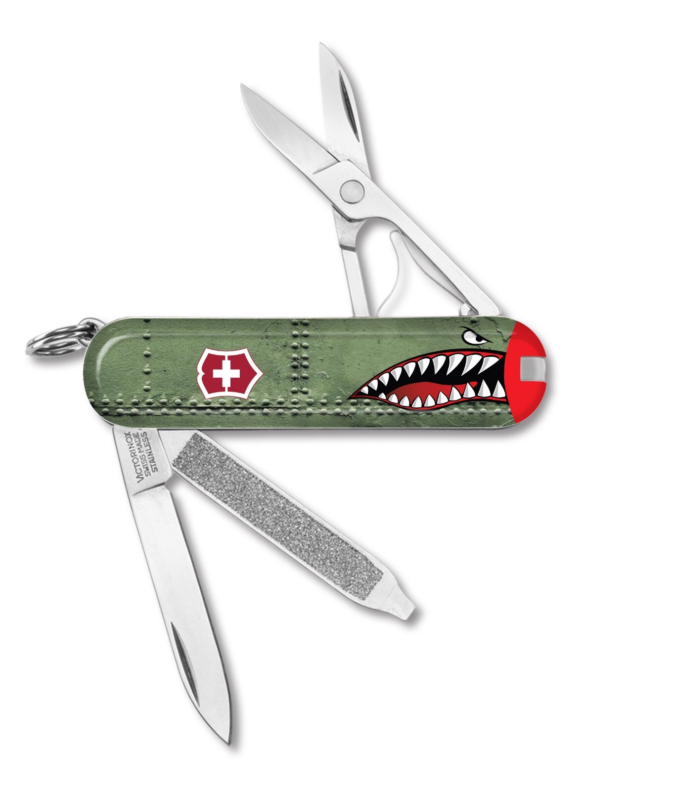 Victorinox Swiss Army OD GREEN SHARKS MOUTH CLASSIC SD Knife Knives Multi Tool