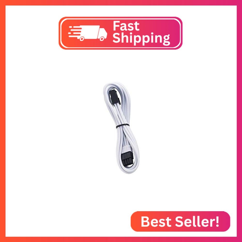 CableMod Pro ModFlex Sleeved 8-pin PCI-e Extension (White, 45cm)