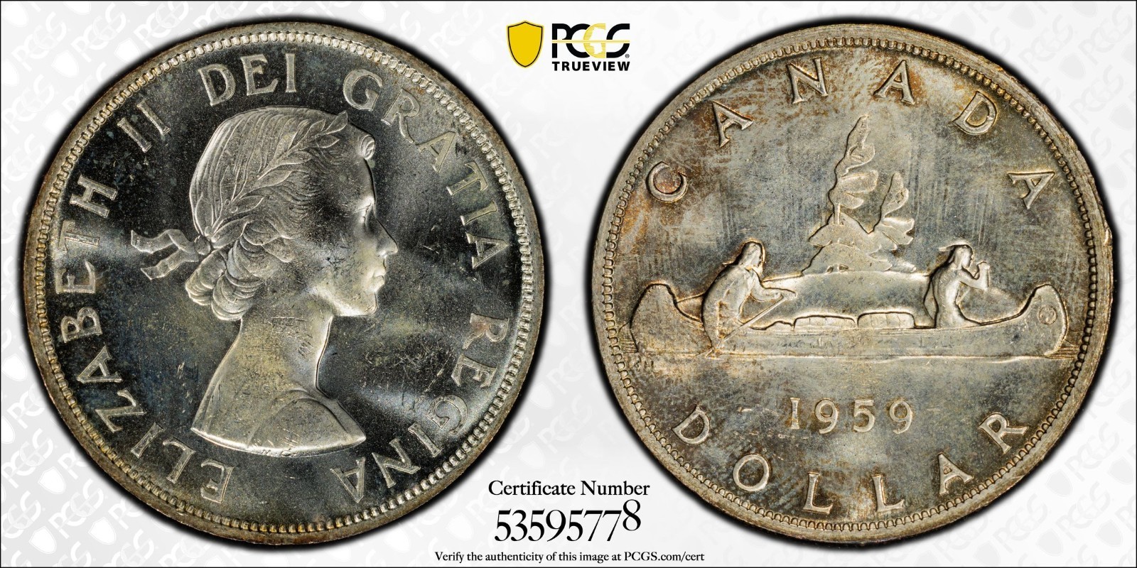 1959 Canada silver $1 PCGS MS64