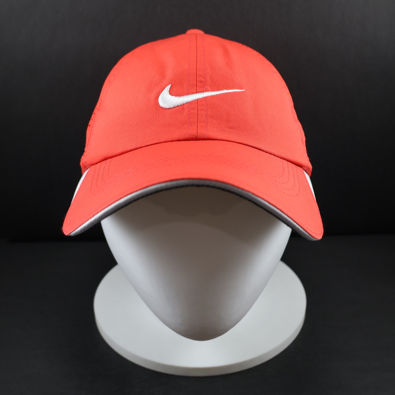 Nike Golf Adjustable Swoosh Golf Hat, Red/White, Polyester
