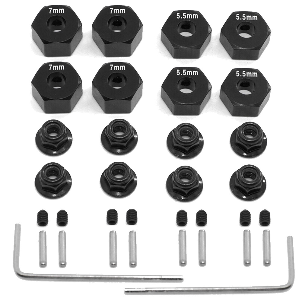 34PCS Metal 12mm Hex Wheel Hubs For Traxxas 1/10 2WD Slash Rustler Stampede 2wd~