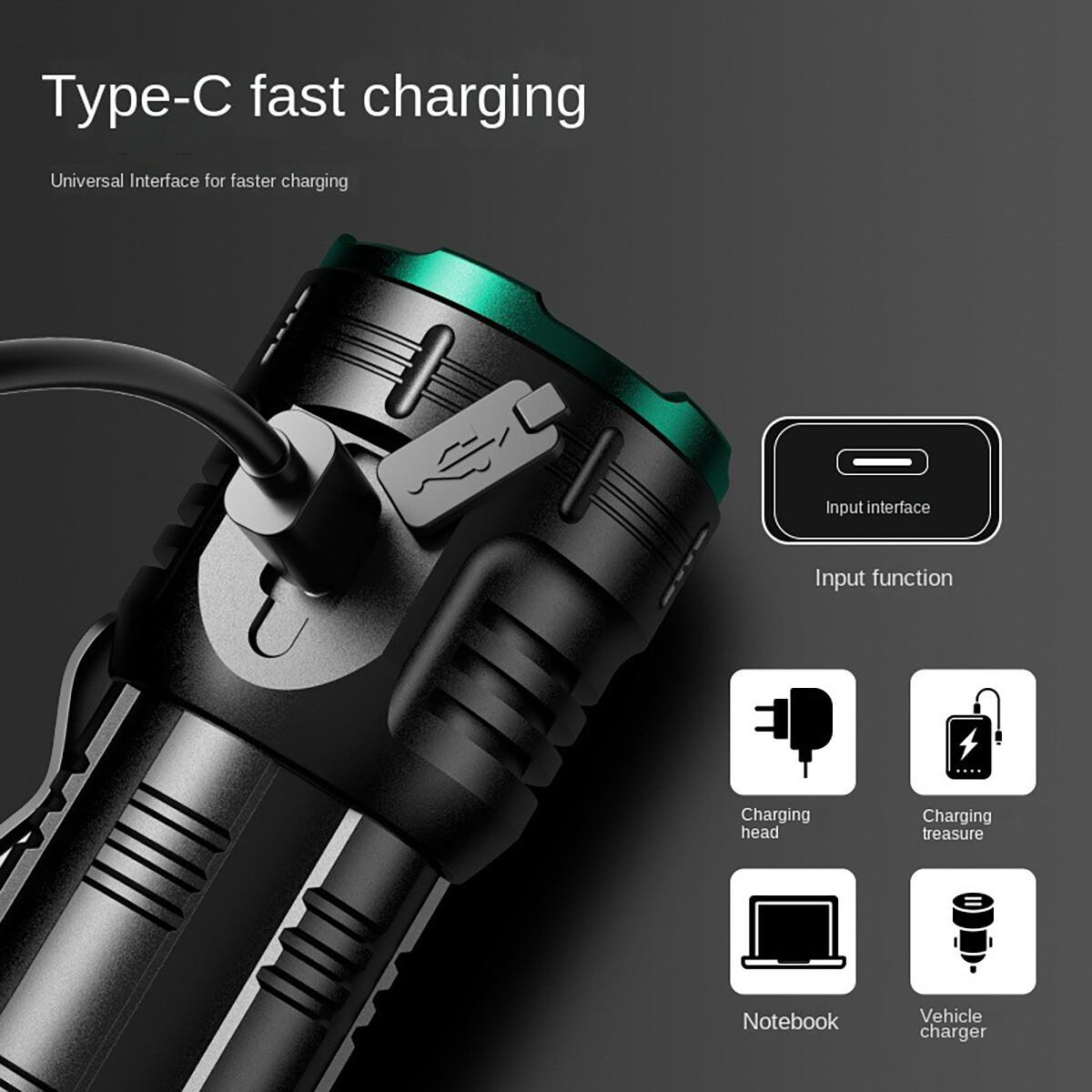 Super Bright 12000000LM Torch 8 LED Flashlight USB Rechargeable Tactical lights