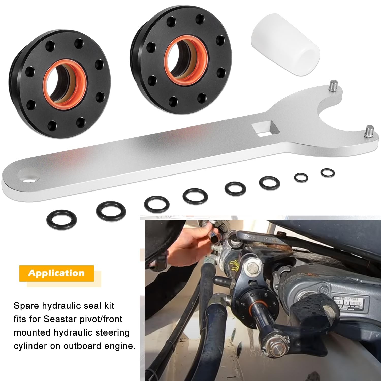 HC5345 Seal Kit for SeaStar Hydraulic Steering Cylinder - with Pin Wrench