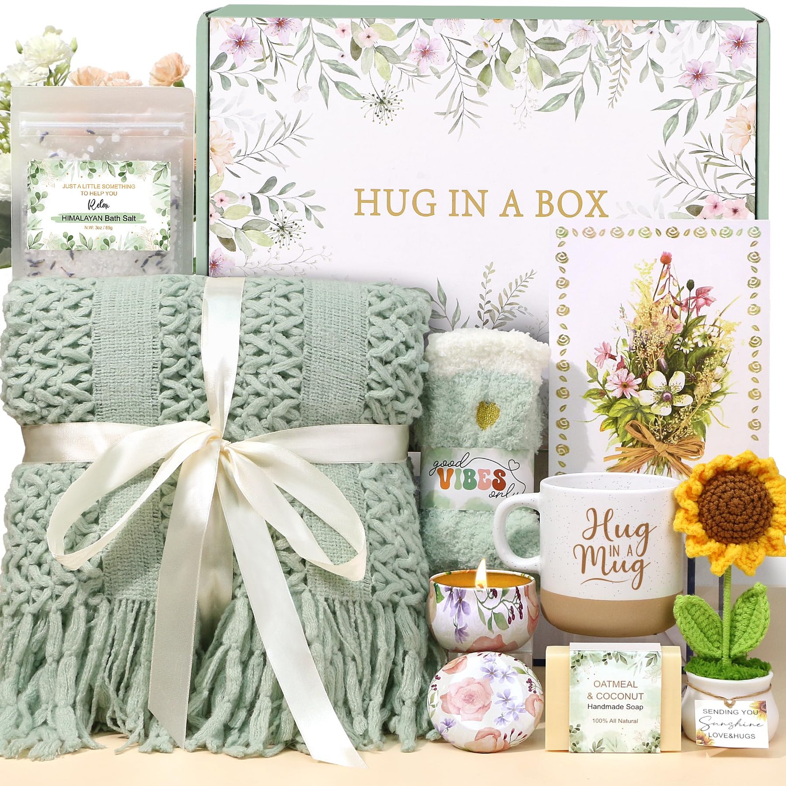 Get Well Soon Gift Baskets for Women, Self Care Gifts for Women Birthday Spa Car