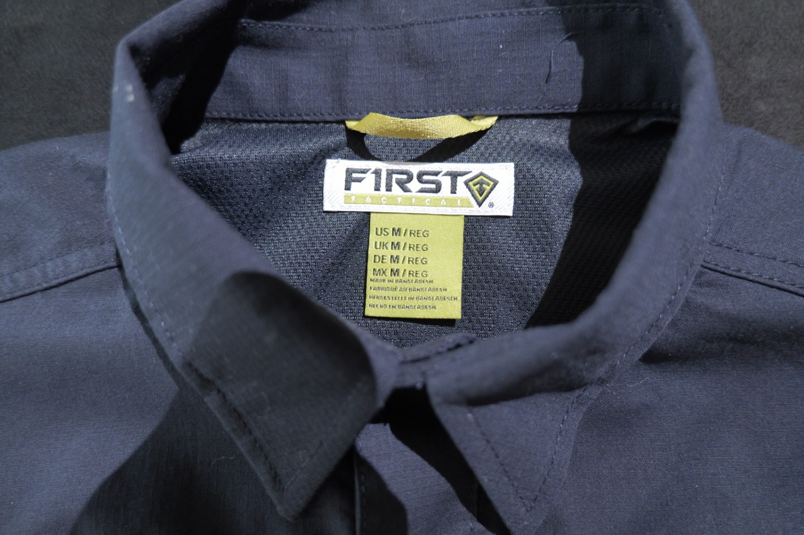 First Tactical Shirt Mens Medium Navy Blue Button Up Short Sleeve Security