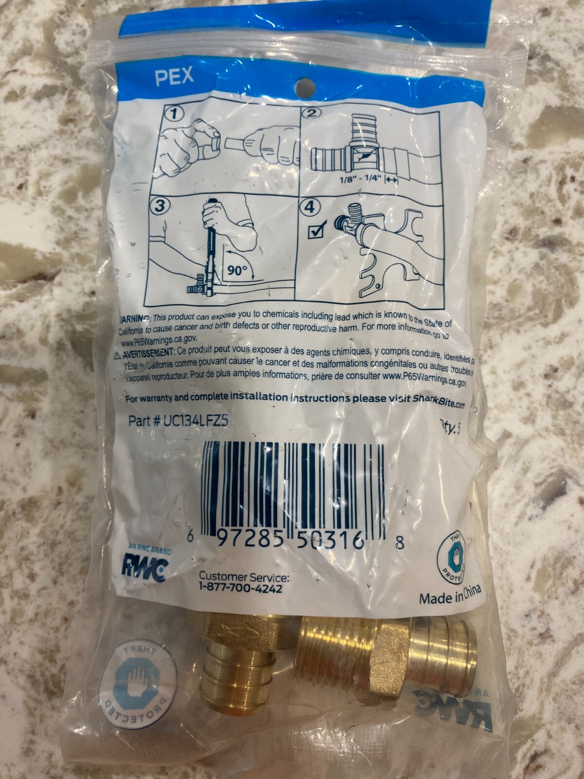 SharkBite 5 PACK PEX 3/4" x 3/4" MNPT Male Adapter