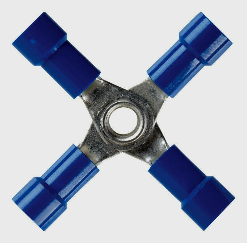 Jandorf Terminal 4-Way BUTT SPLICE 2 pk 16-14 Ga. BLUE Vinyl Insulated 60859 NEW