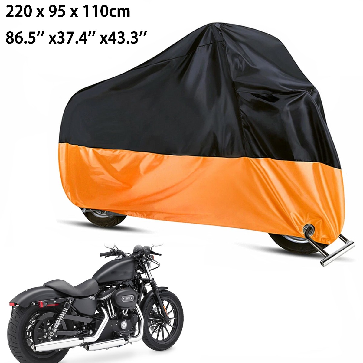 86'' Large Motorcycle Cover Waterproof Outdoor Rain Dust UV For Harley Davidson