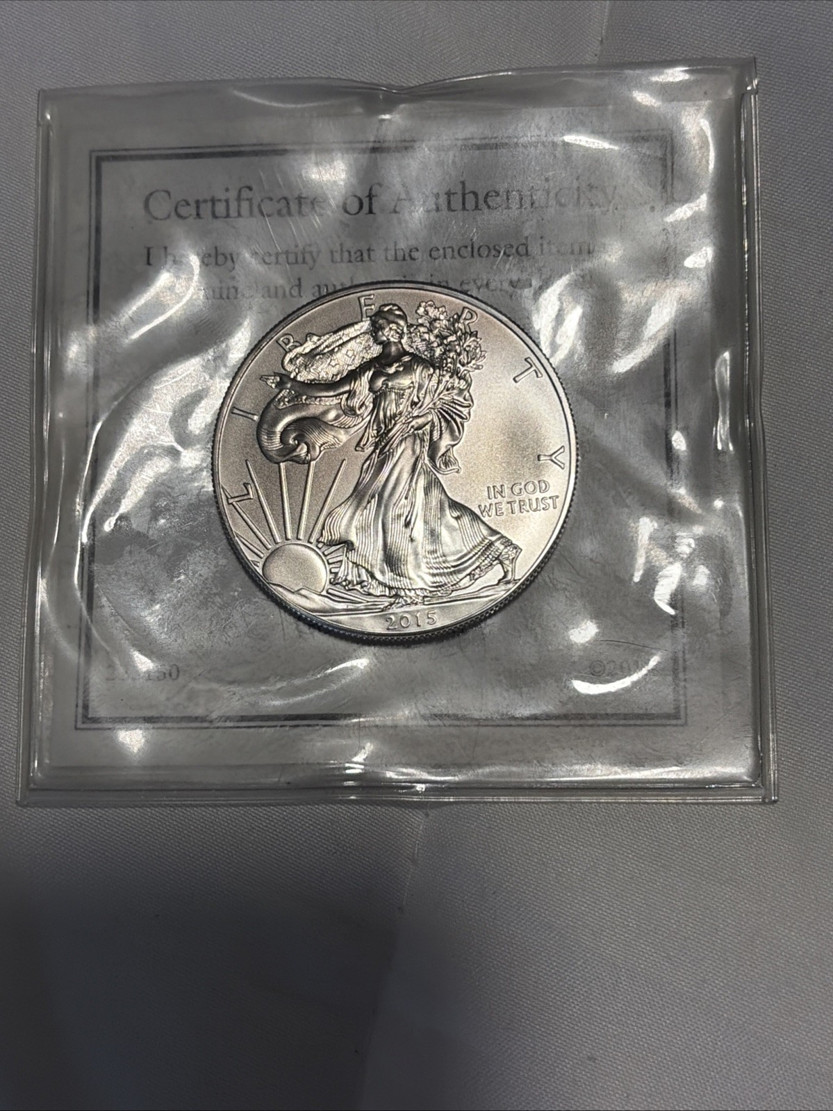 2015-P American Silver Eagle BU 1oz .999 Silver w/COA