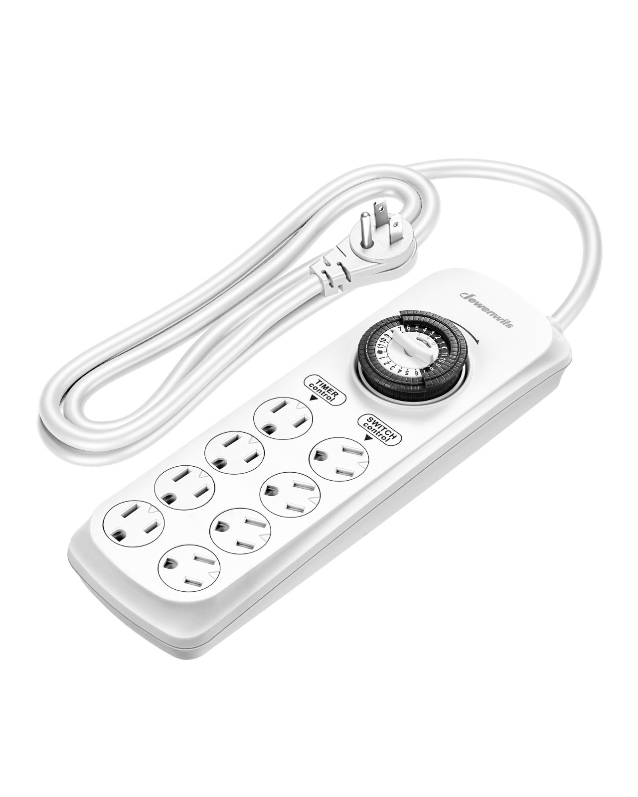 DEWENWILS Mechanical Timer Power Strip 8 Outlet for Reptile Tank & Grow Lights